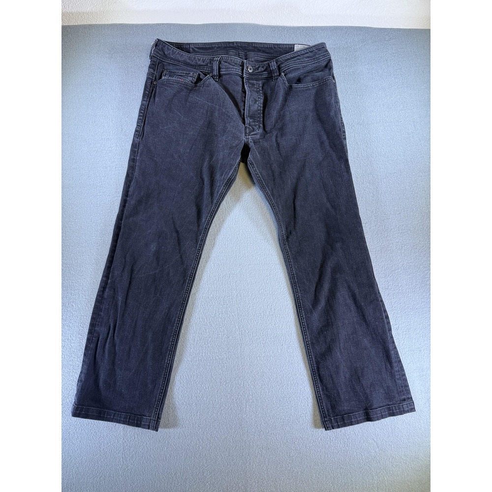 Diesel Safado Jeans Mens 36x30 Charcoal Gray Slim Straight Stretch Denim